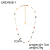304 Stainless Steel & Glass Link Chain Necklaces for Women STAS-OY015-52G-2