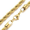 Ion Plating(IP) 5MM 304 Stainless Steel Rope Chain Bracelets for Women BJEW-R318-02G-2