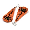 Boho Seed Bead Halloween Spider Tassel Earrings EJEW-Q380-04B-2