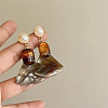 Alloy & Acrylic Stud Dangle Earrings FS-WG2F34D-01-3