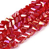 Electroplate Opaque Glass Beads Strands GLAA-N022-4mm-02-1