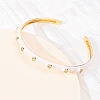 Brass Micro Pave Clear Cubic Zirconia Cuff Bangles for Women BJEW-A163-02G-02-3