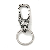 Tibetan Style 316 Surgical Stainless Steel Fittings with 304 Stainless Steel Key Ring FIND-Q101-10AS-01-1