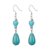 Teardrop & Heart Synthetic Turquoise Dangle Earrings EJEW-JE05531-1