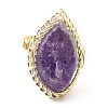 Natural Amethyst Horse Eye Wrapped Adjustable Ring G-D458-03G-07-RS-2