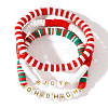 3Pcs 3 Styles Christmas Polymer Clay Heishi Beaded Stretch Bracelet Sets YV4785-4-1