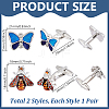 2 Pairs 2 Styles Brass Resin Cufflinks FIND-GA0008-58-2