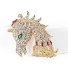 Unicorn Alloy Rhinestone Brooches for Backpack Clothes PW-WG1FA15-01-2