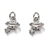 Brass Micro Pave Cubic Zirconia Charms ZIRC-H119-10P-1