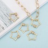Brass Micro Pave Clear Cubic Zirconia Screw Carabiner Lock Charms ZIRC-T010-07G-6