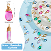 80Pcs 8 Colors Glass Pendants PALLOY-DC00017-2