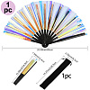 1Pc Bamboo with Oxford Fabric Glitter Powder Folding Fans AJEW-SP0003-77D-2