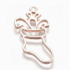 Rack Plating Alloy Open Back Bezel Pendants LS-PALLOY-Q351-21RG-FF-3