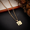 1Pc 304 Stainless Steel Figaro Chain Number Pendant Necklaces NJEW-BBC0001-28B-G-4