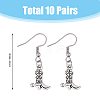 10 Pair 10 Style Alloy Dangle Earrings with 304 Stainless Steel Pins EJEW-AB00035-2
