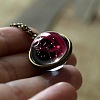 Double Glass Round with Constellation Pendant Alloy Chain Necklaces WG188F6-10-1