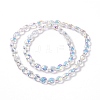 Transparent Electroplate Glass Beads Strands GLAA-C025-02D-4