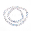 Transparent Electroplate Glass Beads Strands GLAA-C025-02D-4