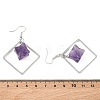 Rhombus Brass Dangle Earrings EJEW-D360-01P-4