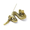 Alloy Rhinestone Snake Brooches JEWB-H028-01AG-2