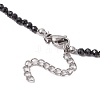 Faceted Round Natural Black Spinel & Lava Rock Beaded Necklaces NJEW-JN05128-5