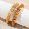 Column Natural Topaz Jade Beads Stretch Bracelets for Women Men BJEW-A148-01A-23-1
