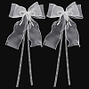 Bowknot Polyester Gauze with Plastic Pearl Curtain Holdback AJEW-WH0314-541-8