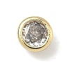 Flat Round Brass Micro Pave Cubic Zirconia Cabochons KK-P345-13G-A02-1