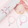 SUNNYCLUE DIY Breast Cancer Awareness Bracelet Making Kit DIY-SC0021-74-4