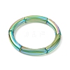 4Pcs 4 Color Acrylic Curved Tube Stretch Bracelets Set for Women BJEW-JB09305-03-4