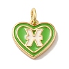 Real 18K Gold Plated Brass Enamel Pendants KK-M273-06B-G-1