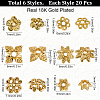 SUNNYCLUE 120Pcs 6 Style Alloy Bead Caps FIND-SC0008-73-2