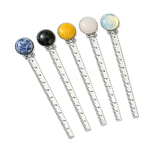 Round Tibetan Style Retro Alloy Bookmark Rulers AJEW-JK00266