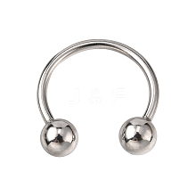 316L Surgical Stainless Steel Circular/Horseshoe Barbell with Round Ball AJEW-P002-07