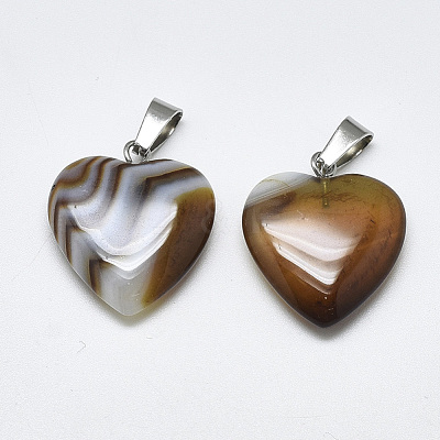 Natural Banded Agate/Striped Agate Pendants G-T122-24I-1
