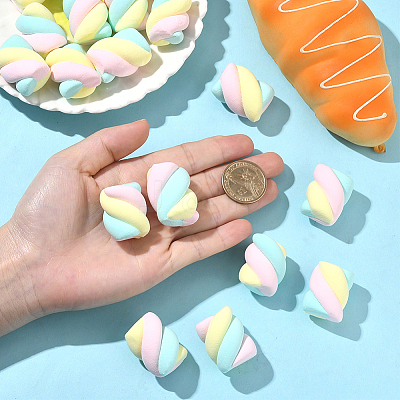 18Pcs Resin Artificial Marshmallow Model DIY-SC0030-89-1