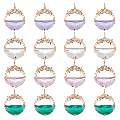 16Pcs 4 Colors Glass Pendants GLAA-GA0001-32-1