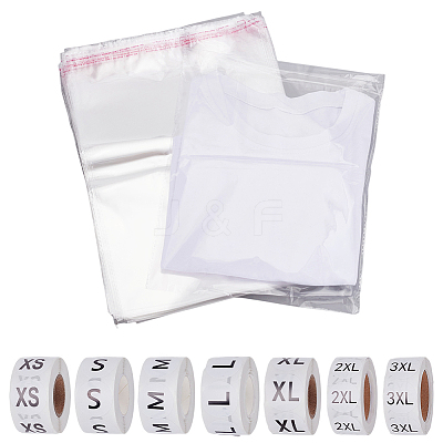 210Pcs Rectangle OPP Cellophane Resealable Bags ABAG-GO0001-13-1