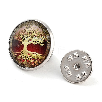 Round Glass Brooches JEWB-A022-02G-1