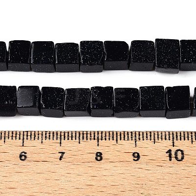 Synthetic Blue Goldstone Beads Strands G-T139-6x6-18B-1