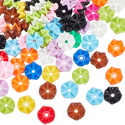 100Pcs Opaque Acrylic Beads MACR-SC0001-63-1