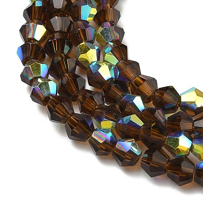 Electroplate Transparent Glass Beads Strands EGLA-K015-18V-1