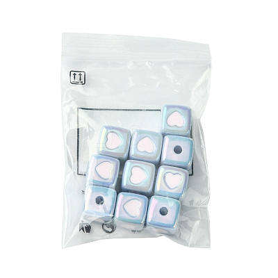 10Pcs Opaque Acrylic Enamel Beads ACRC-FS0001-02B-1