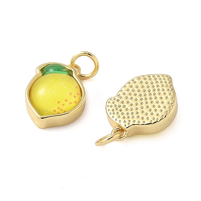 Brass Resin Pendants KK-C110-24F-G-1