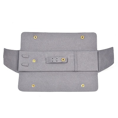 Microfiber Jewelry Rolls with Press Stud for Rings Earrings Bracelets Necklaces TP-D004-01A-1