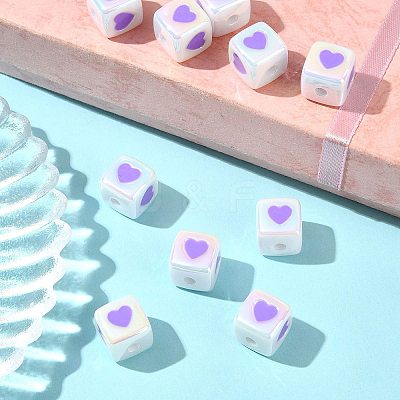 10Pcs Opaque Acrylic Enamel Beads ACRC-FS0001-02D-1