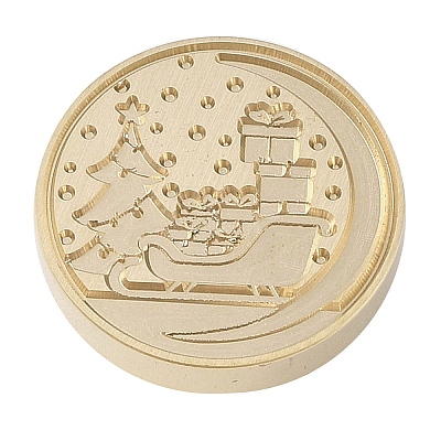 Christmas Series Wax Seal Brass Stamp Head AJEW-M037-01G-15-1
