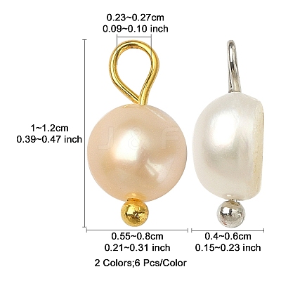 12Pcs 2 Colors Natural Cultured Freshwater Pear Two Sides Polished Charms FIND-YW0004-28-1
