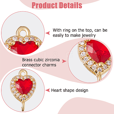 16Pcs 16 Colors Brass Pave Cubic Zirconia Connector Charms KK-HS0001-94-1