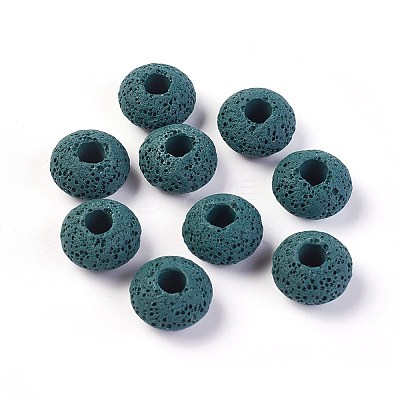 Natural Lava Rock European Beads X-G-I220-H14-1